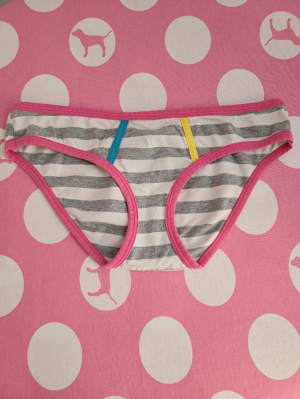 Rear VTG VS PINK Extra Low Rise Graphic Cotton Boy Brief Panty Size Sm